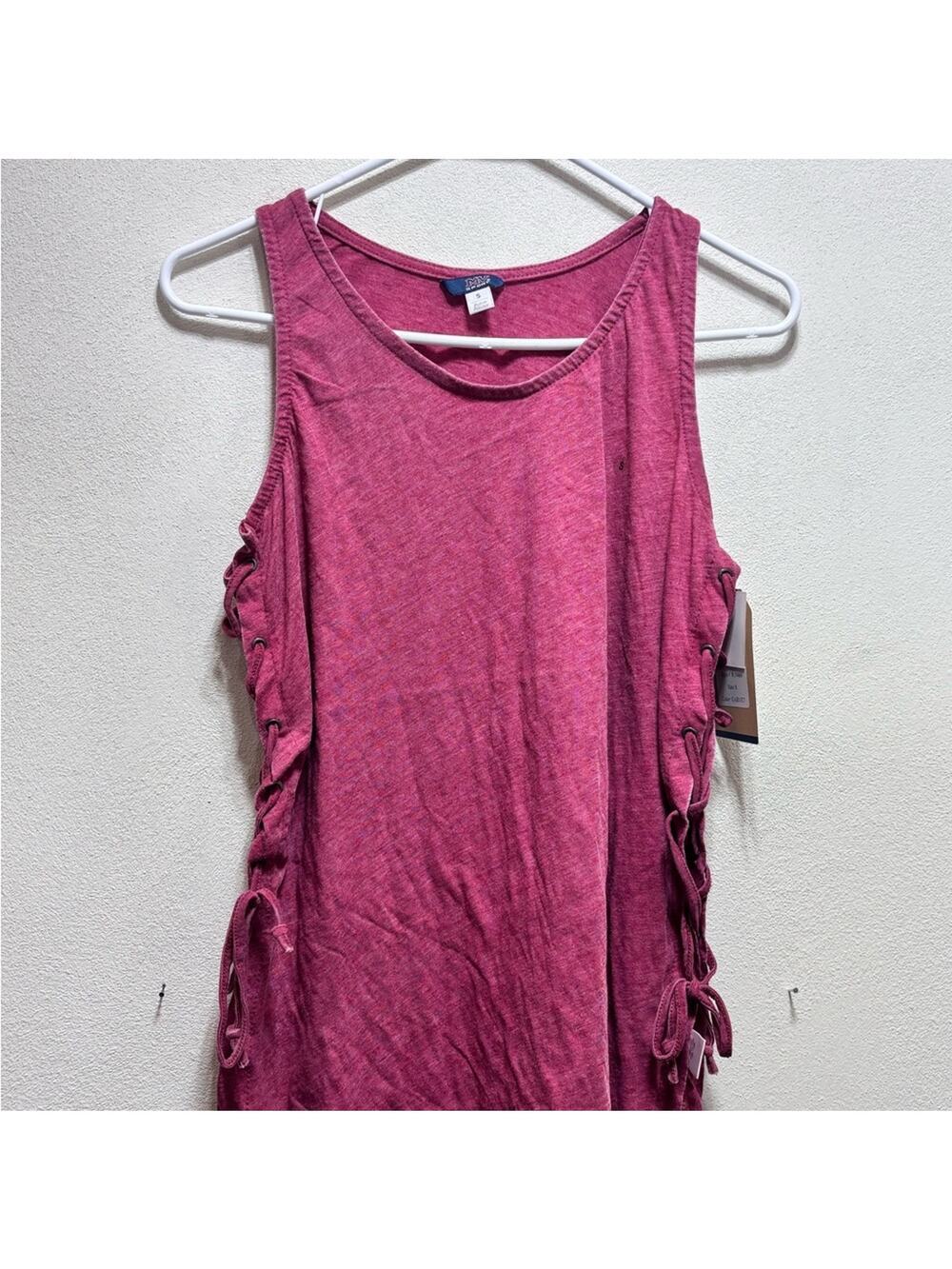 Raspberry Tank Top with Side Ties - Picture 1 of 3